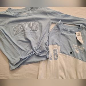 Abercrombie kids shirts with high rise mini mom jeans